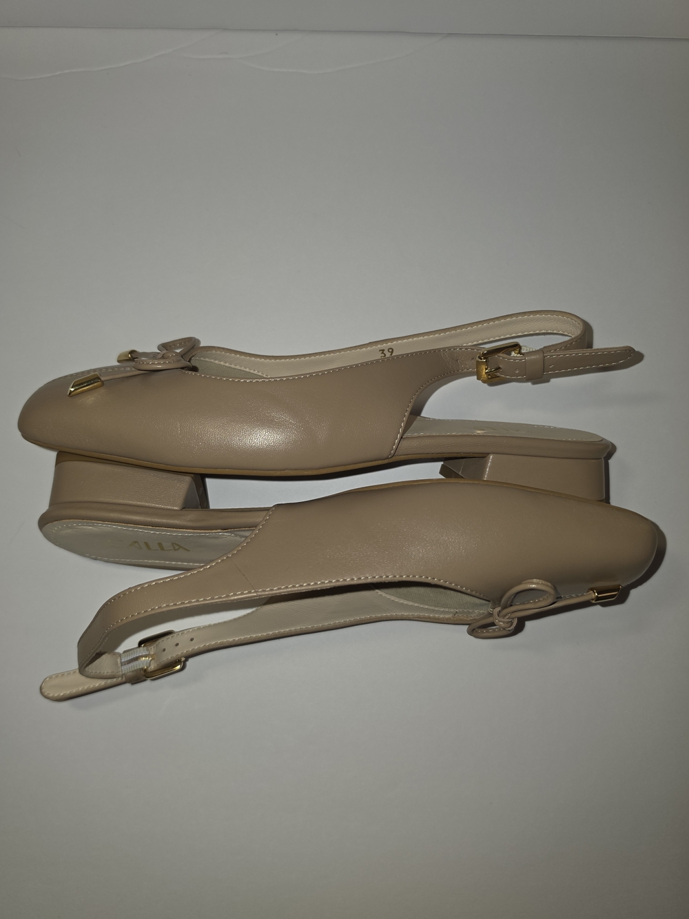 Calla Petra Taupe Leather Slingback Flats EU 39 US 8 - Picture 4 of 6